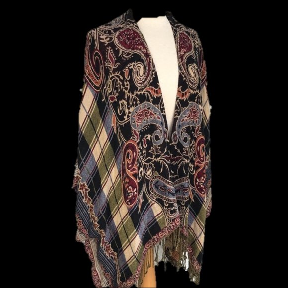 Abercrombie & Fitch Multicolor Paisley Poncho - Picture 4 of 4